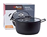 Vesuvio 8 Quart Nonstick Dutch Oven :: Nontoxic Ceramic Coated Stock Pot with Oven Safe Glass Lid