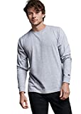 Russell Athletic Men's Soft 100% Cotton Midweight T-Shirt, Long Sleeve-Oxford, 2X-Large