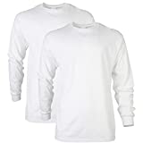Gildan Men's Ultra Cotton Long Sleeve T-Shirt, Style G2400, Multipack, White (2-Pack), Medium