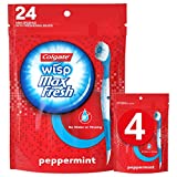 Colgate Max Fresh Wisp Disposable Mini Travel Toothbrushes, Peppermint, 24 Count (Pack of 4)