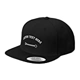 Custom Snapback Baseball Cap Mechanic Wrench Embroidery Acrylic Flat Bill Hard Hat Snaps Black Personalized Text Here