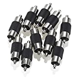 RCA Male Adapter, Warmstor 10-Pack RCA Male to RCA Male Adapter Audio Video Cable Connector Coupler Nickel Plated