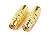 Devinal Professional Metal RCA Female to Female Coupler Adapter Gold Plated RCA A/V Joiner Gender Changer Video Audio Coupler Converter (2 Pack)