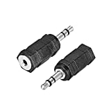 uxcell 3.5mm Male to 2.5mm Female Connector Adapters Couplers 2Pcs for Stereo Audio Video AV TV Cable Convert