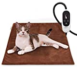 BurgeonNest Pet Heating Pad for Dogs Cats with Timer, 28" x 16", 18" x 16" Upgraded Electric Heated Dog Cat Pad Temperature Adjustable Pet Bed Warmer Blanket Mat Auto Power-Off