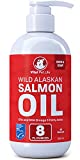 Salmon Oil for Dogs & Cats, Fish Oil Omega 3 EPA DHA Liquid Food Supplement for Pets, Wild Alaskan, All Natural, Supports Healthy Skin Coat & Joints, Natural Allergy & Inflammation Defense, 8 oz