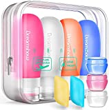 10 Pack Travel Bottles, 3 oz Leak Proof Travel Accessories, Refillable Silicone Travel Size Toiletries Containers Tubes for Liquids