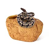 REPTIZOO Reptile Hide Cave, Snake Cave and Hides, 3-in-1 Magnetic Attraction Cave for Snake, Ball Python, Geckos Reptiles (Large Size)