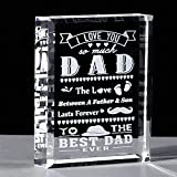 Gifts For Dad From Sons Funny Personalized, Dad Birthday Gifts From Son Funny On Father Day, Cyrstal Engrave I Love You Dad Best Dad Ever The Love Between A Father&Son Lasts Forever