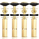 4 Pack Toilet Tank to Bowl Bolt Kit, Stainless Steel and Brass Plated Heavy Duty Toilet Bolts Rustproof Bolt Nut Washer with Long Nuts Double Rubber Washers for Toilet Tank Bolts and Seat Screws