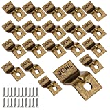 JCHL Table Desk Top Fasteners with Screws Black Heavy Duty Z Table Top Connectors Table Clips/Table Top Brackets, 20 Packs Set (Include 20 Clips and 20 Screws) Bronze-20