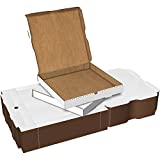 White Cardboard Pizza Boxes, Takeout Containers - 16 x 16 Pizza Box Size, Corrugated, Kraft – 50 Pack