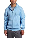 Soffe Men's Training Fleece Zip Hood Sweatshirt Light Blue Small