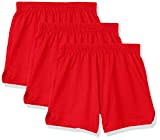 Soffe Girls' Authentic Cheer Short, Red, Medium (3-Pack)