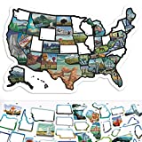 RV State Sticker Travel Map - 11" x 17" - USA States Visited Decal - United States License Plate Non Magnet Road Trip Window Stickers - Trailer Supplies & Accessories - Exterior or Interior Motorhome