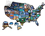Welcome Board RV State Sticker Travel map 21 x 15 inches for Motorhome Accessories Exterior Vehicle Vinyl State Stickers Decal for Laptops - Refrigerators - Wall - UV Protection Guards Against Fading
