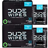 DUDE Wipes Flushable Wipes, Individually Wrapped for Travel, Unscented Wet Wipes with Vitamin-E & Aloe, Septic and Sewer Safe, 30 Count (Pack of 2)