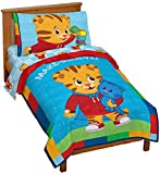 Jay Franco Daniel Tiger's Neighborhood 4 Piece Toddler Bed Set – Includes Comforter & Sheet Set Bedding - Super Soft Fade Resistant Microfiber (Official Daniel Tiger's Neighborhood Product)