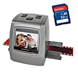 Magnasonic All-in-One High Resolution 22MP Film Scanner, Vibrant 2.4" LCD Screen, Converts 126KPK/135/110/super 8 Film, Slides & Negatives into Digital Photos, with Bonus 32GB SD Card (FS50)