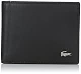 Lacoste Men's Fitzgerald Leather Billfold with ID Card Holder, black, One Size