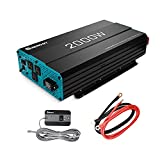 Renogy 2000W Pure Sine Wave Inverter 12V DC to 120V AC Converter for Home, RV, Truck, Off-Grid Solar Power Inverter 12V to 110V with Built-in 5V/2.1A USB Port, AC Hardwire Port, Remote Controller