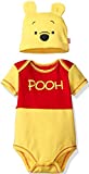 Disney Winnie the Pooh Baby Boys Bodysuit Hat Set, Yellow 12 Months