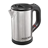 Proctor Silex Compact Electric Tea Kettle, Water Boiler & Heater. 0.5 L, Cordless, Auto-Shutoff and Boil-Dry Protection, Stainless Steel (40940)