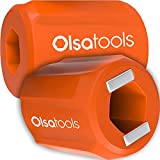 Bit Magnetizer Ring and Demagnetizer by Olsa Tools | Screwdriver Bit Drive Holder for Magnetic Driver Bits | Powerful Neodymium Magnet | Works With Allen/Hex Keys