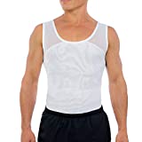 Esteem Apparel Original Men's Chest Compression Shirt to Hide Gynecomastia Moobs Shapewear (White, Medium)