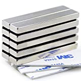 Powerful Neodymium Bar Magnets, Rare-Earth Metal Neodymium Magnet, N52, Incredibly Strong 33 LB Strength - 60 x 10 x 5 mm, Pack of 10