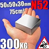 AOMAG Rare Earth Neodymium N52 Bar Block Rectangular Magnet 50 x 50 x 30mm