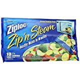 Ziploc Zip'N Steam Cooking Bags, Medium, 10-Count (Pack of 4)