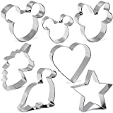 Cookie Cutter for Kids,Mickey & Minnie Mouse Unicorn Dinosaur Heart Star Shapes Stainless Steel Cookie Cutters Mold for Cakes,Biscuits and Sandwiches