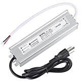 LED Driver 60 Watts 24V DC Low Voltage Transformer， Waterproof IP67 LED Power Supply, Adapter with 3-Prong Plug 3.3 Feet Cable for Any 24V DC led Lights, Computer Project, Outdoor Light