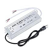 LED Driver 300 Watts(150W X2) 24V DC Transformer， Waterproof IP67 Power Supply, 24V DC Low Voltage Output Adapter with 3-Prong Plug 3.3 Feet Cable for LED Light, Computer Project, Outdoor Light