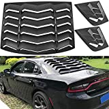Rear+Side Window Louvers Fit for Dodge Charger 2011-2021 Windshield Scoop Louver Sun Shade Cover in GT Lambo Style Matte Black