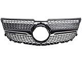 KARPAL Diamond Upper Grille Grill assembly Compatible With 2013-2015 Mercedes Benz X204 GLK 250 350 Black