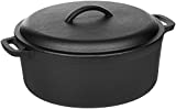 Amazon Basics Pre-Seasoned Cast Iron Dutch Oven Pot with Lid and Dual Handles, 7-Quart