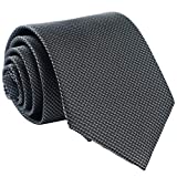 Fortunatever Mens Solid Neckties,Gray Ties For Men+Gift Box,58"×3.35"