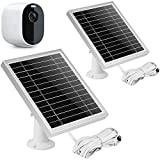 UYODM 2 Pack Solar Panel for Arlo Essential Spotlight | Weather Resistant, 16.5Ft Outdoor Power Charging Cable, Adjustable Mount | Not for Arlo HD Pro Pro2 Pro3- Silver