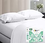 California Design Den - Luxury King Size Sheets 100% Cotton, 600 Thread Count Deep Pocket, Snug Fit, Soft & Crisp White Sheets, Sateen Weave 4 Pc, Beats Egyptian Quality Claims (King, Pure White)