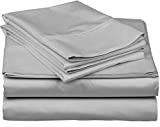 Pure Egyptian King Size Cotton Bed Sheets Set (King, 1000 Thread Count) Silver Bedding and Pillow Cases (4 Pc) – Egyptian Cotton Sheets King Size Bed- Sateen Sheets - 18” Deep Pocket King Sheets