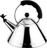 Alessi Shpd Kettle Bird Shaped Whistle M.B, Black