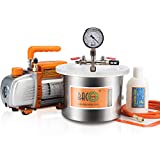 BACOENG 1 1/2 Gallon Vacuum Chamber Kit with 3.6 CFM 1 Stage Vacuum Pump HVAC