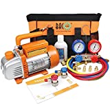 BACOENG Complete AC Repair Tool Kit for Mini Split/HVAC/AUTO with Tool Bag - Includes 3.6CFM Vacuum Pump, 800PSI Manifold Gauge Kit