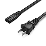 2 Prong Power Cord Cable Replacement for TCL Roku LED LCD HD TV Smart Insignia Hisense Sharp Samsung Sony PS4 PS3 Playstation,ION Tailgater Speaker, Wireless Bluetooth Speaker Rechargeable