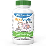 DrFormulas Nexabiotic Probiotics for Cats Powder | Treats Diarrhea for Pets with Saccharomyces Boulardii Lactobacillus Acidophilus, Best Probiotics Supplement for Digestive Health 30 Capsule