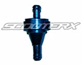 In-line Aluminum Fuel Filter - 1/4" OD & .14" ID - BLUE - Fits Scooters, Motorcycles, ATVs, Dirt Bikes, Go Karts, Dune Buggies, More! [4021]