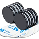 LOVIMAG Waterproof Strong Rare Earth Magnets,Super Strong Neodymium Disc Magnets with Epoxy Coating and Double-Sided Adhesive for Fridge, Scientific, Craft,Office etc, 1.26 inchx1/8 inch-Pack of 10