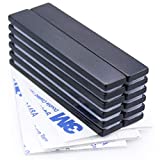 Waterproof Neodymium Bar Magnets with Epoxy Coating, Powerful Permanent Rare Earth Magnets, with Double-Sided Adhesive - 60 x 10 x 3mm, Pack of 12